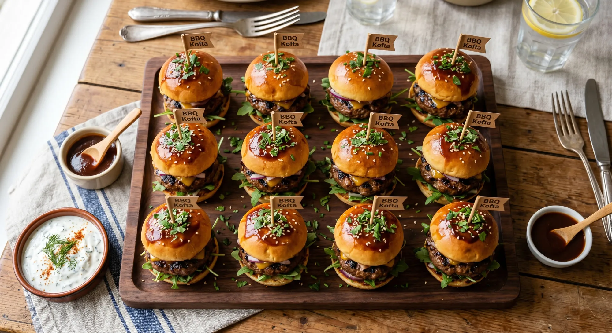 BBQ Kofta Sliders — halal catering in Los Angeles · Carthage Kitchen