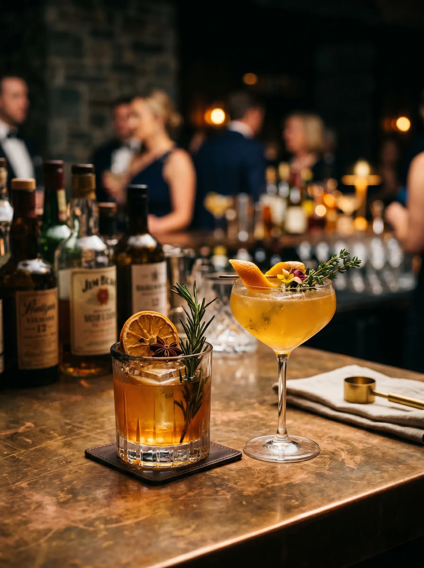 Craft cocktails at the bar