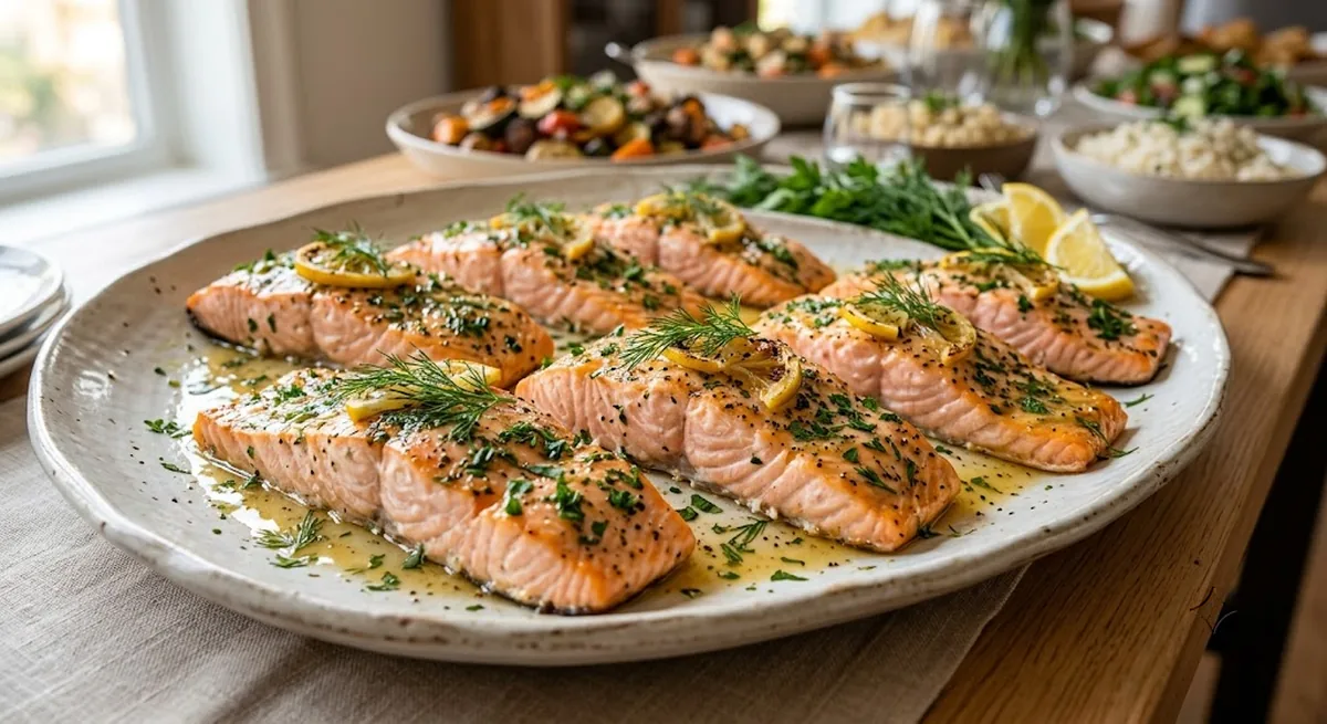 Baked Salmon — halal catering in Los Angeles · Carthage Kitchen