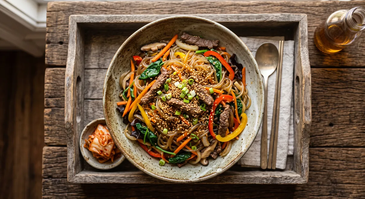 Japchae Glass Noodles — halal catering in Los Angeles · Carthage Kitchen
