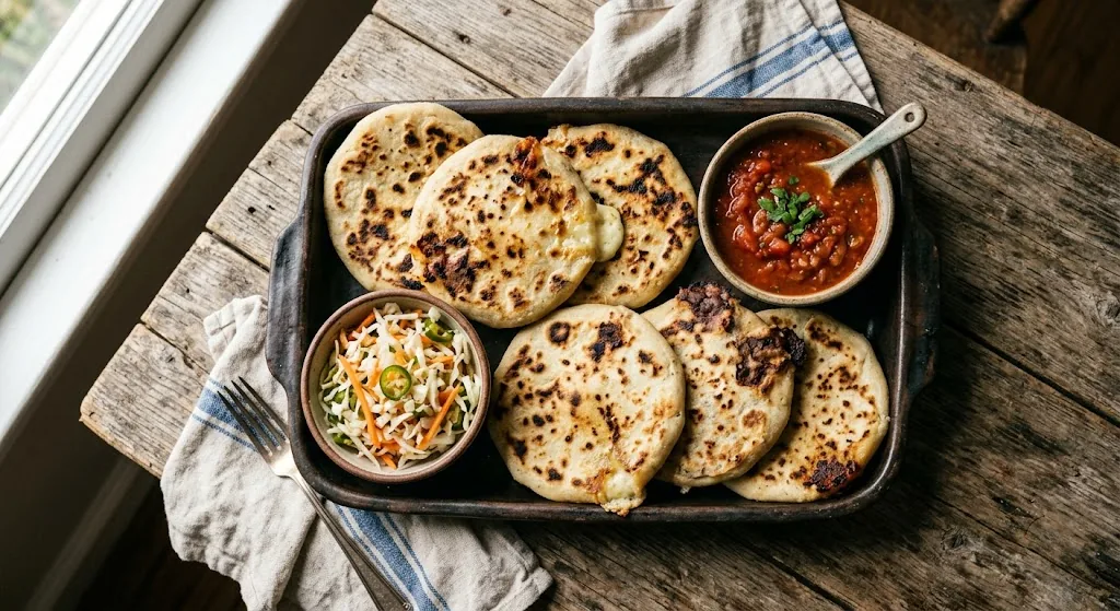 Pupusa Assortment — halal catering in Los Angeles · Carthage Kitchen