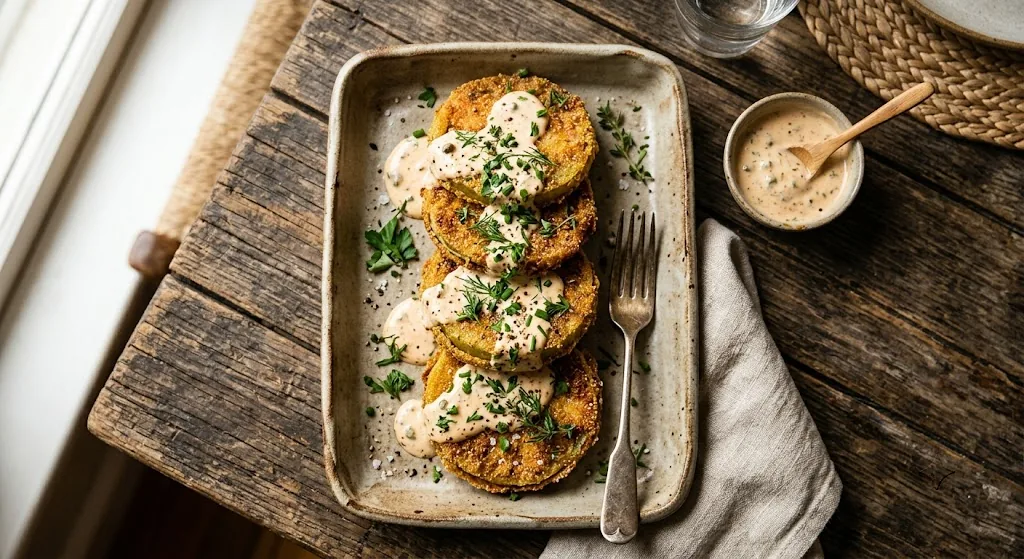 Fried Green Tomatoes — halal catering in Los Angeles · Carthage Kitchen