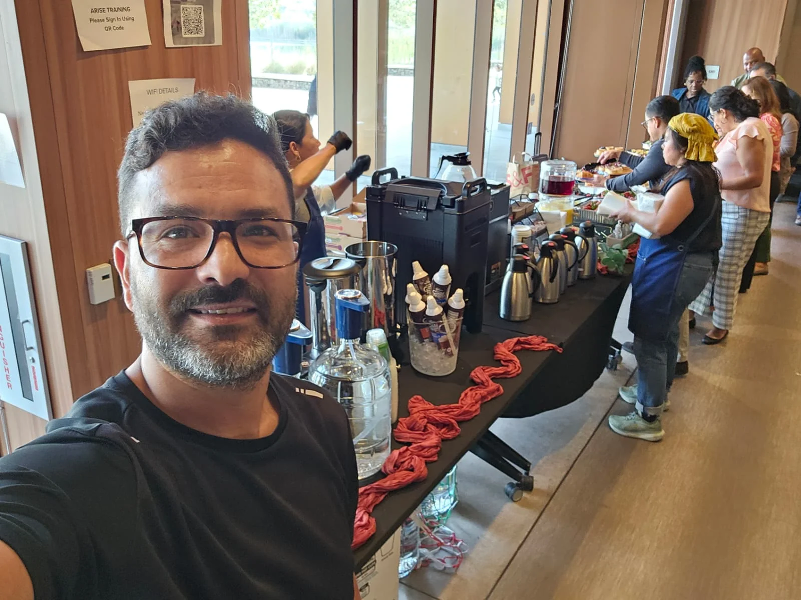 Carthage Kitchen founder Aimen on site directing full-day catering service for LA County Public Defender