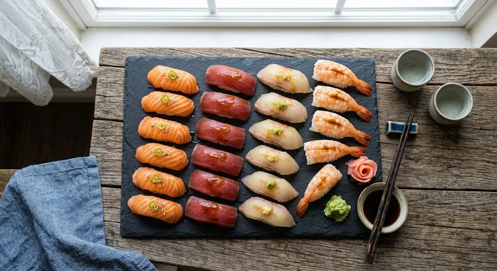 Assorted Nigiri — halal catering in Los Angeles · Carthage Kitchen