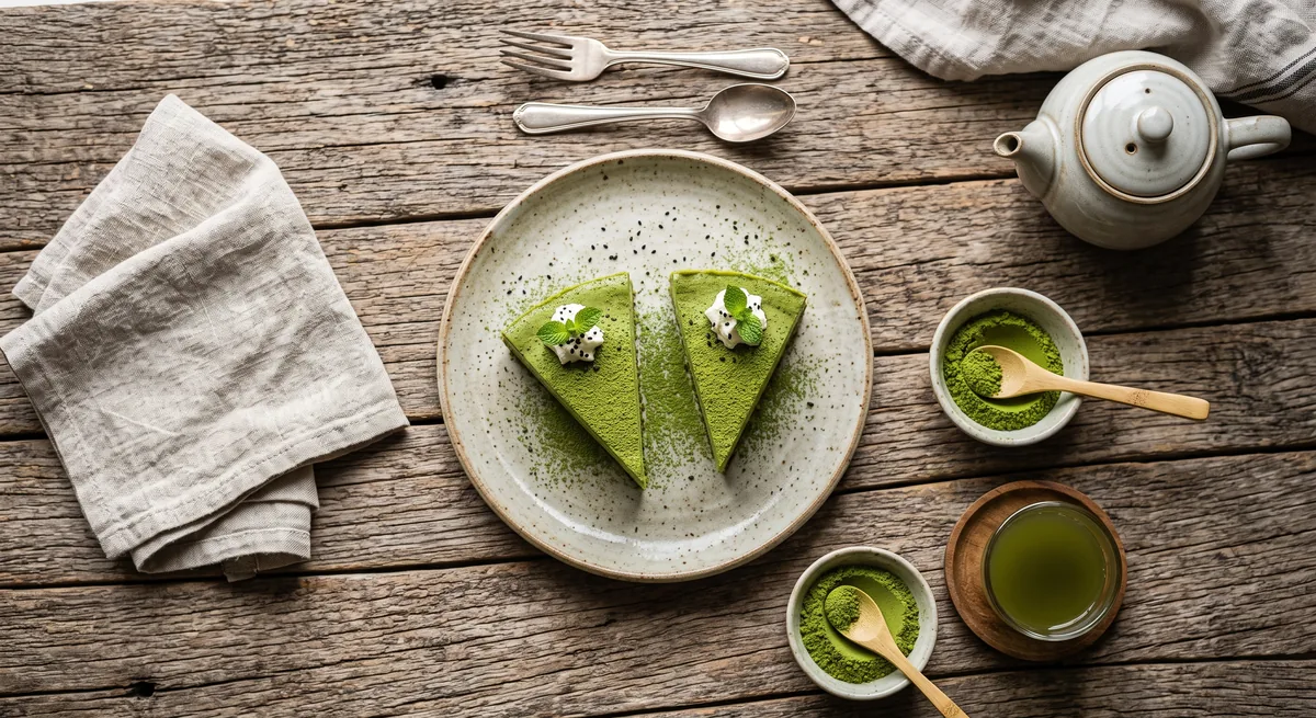 Matcha Cheesecake — halal catering in Los Angeles · Carthage Kitchen