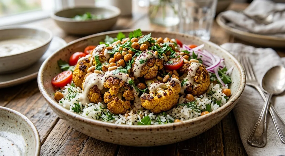 Shawarma-Spiced Cauliflower Bowl — halal catering in Los Angeles · Carthage Kitchen