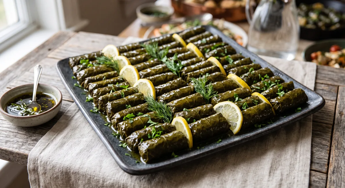 Stuffed Grape Leaves — halal catering in Los Angeles · Carthage Kitchen