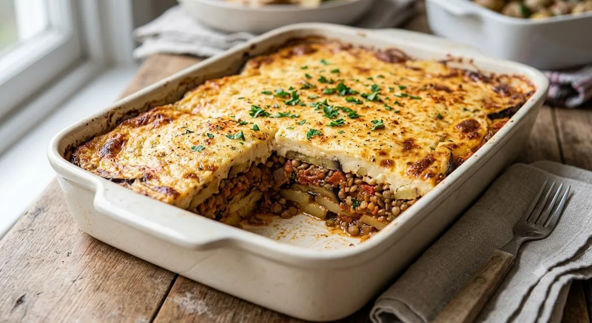 Vegan Moussaka — halal catering in Los Angeles · Carthage Kitchen